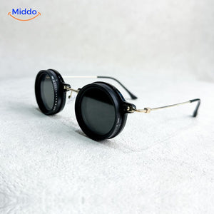SunGuard ND9 runde Sonnenbrille mit silbernem Rahmen