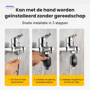 ThermoGauge Wasserhahn-Messgerät – einfache Installation ohne Werkzeug. Besuchen Sie uns auf www.middo.de