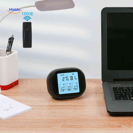 ThermoSense Tischthermometer und Hygrometer mit Funksensor