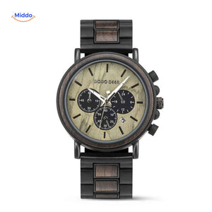 Timbero Holzuhr Holz-Chronograph mit minimalistischem Design