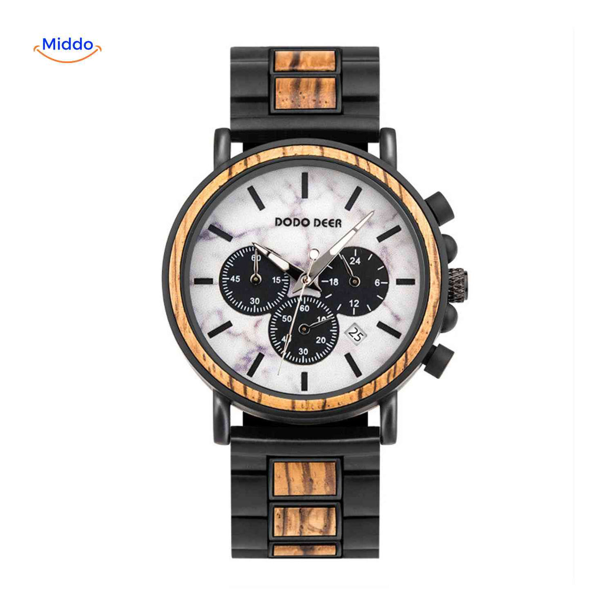 Timbero Holzuhr Holz-Chronograph mit warmem Holzton
