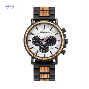 Timbero Holzuhr Holz-Chronograph mit warmem Holzton