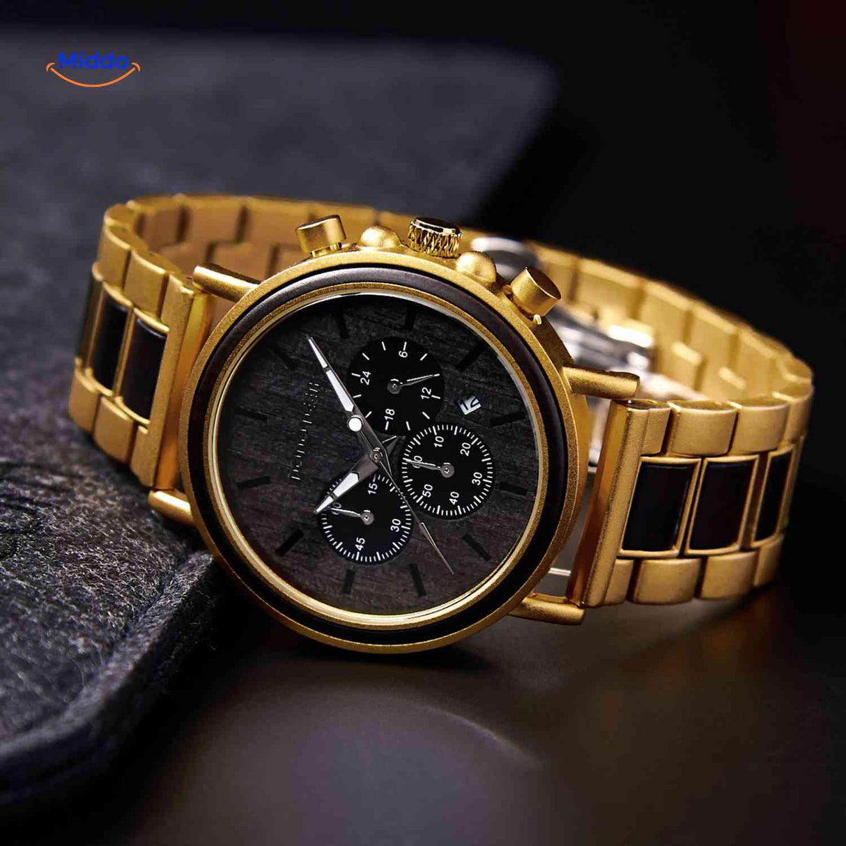 Timbero Holzuhr edler Holz-Chronograph Produktfoto