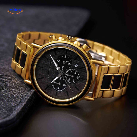 Timbero Holzuhr edler Holz-Chronograph Produktfoto