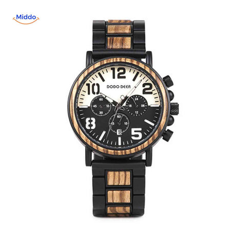 Timbero Holzuhr robuster Holz-Chronograph