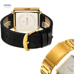 TimeMyst Quadratuhren gold und Leder Rückansicht www.middo.nl