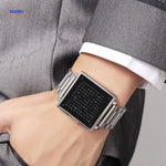 TimeMyst Viereckige Uhr Silber am Handgelenk schicker Look www.middo.nl