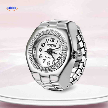 Timevera Ring-Uhr rund, weiß, verstellbar – Jetzt bei www.middo.de entdecken!