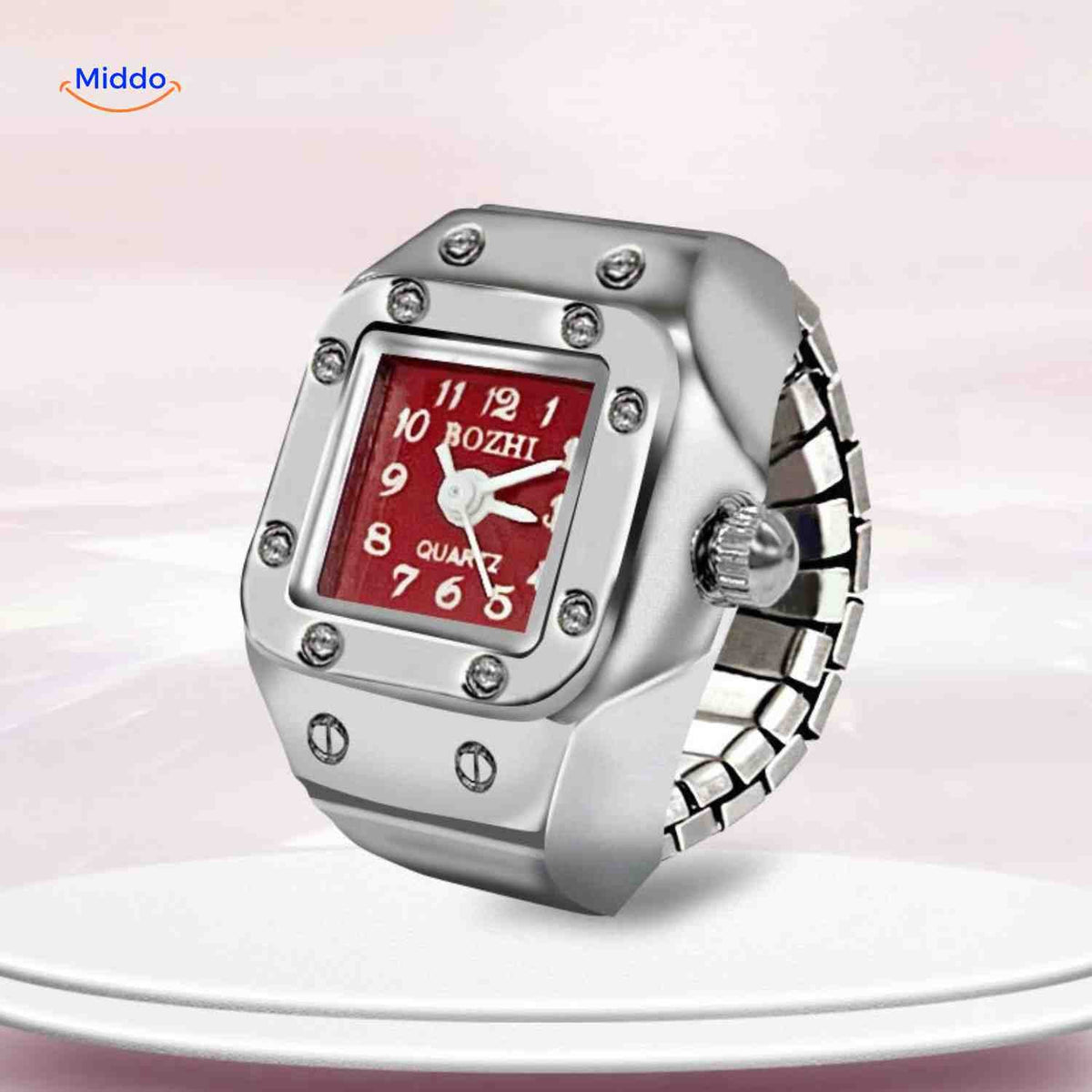 Timevera Ring-Uhr in Rot – modern und unisex | Jetzt entdecken auf www.middo.de