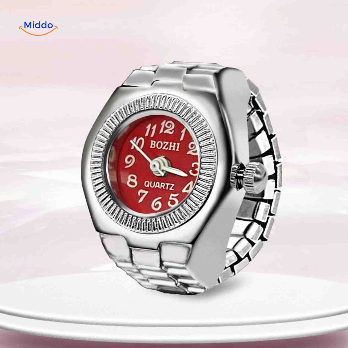 Timevera Ring Uhr Rot Rund Elegant Unisex – Jetzt entdecken auf www.middo.de