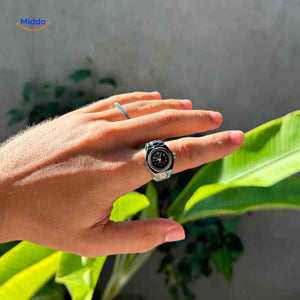 Timevera Herren Ring Uhr Silber – Handgefertigte Lifestyle-Uhr von Middo