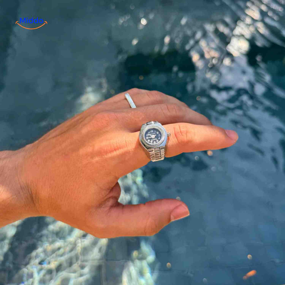 Timevera Herren Ring-Armbanduhr Silber, Quarz - www.middo.de