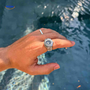 Timevera Herren Ring-Armbanduhr Silber, Quarz - www.middo.de
