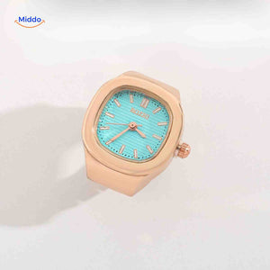 Timora Ring-Uhr in Roségold mit mintgrünen Ziffernblatt – www.middo.de