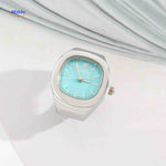 Timora Ring Armbanduhr in Silber mit mintgrünem Ziffernblatt – www.middo.de