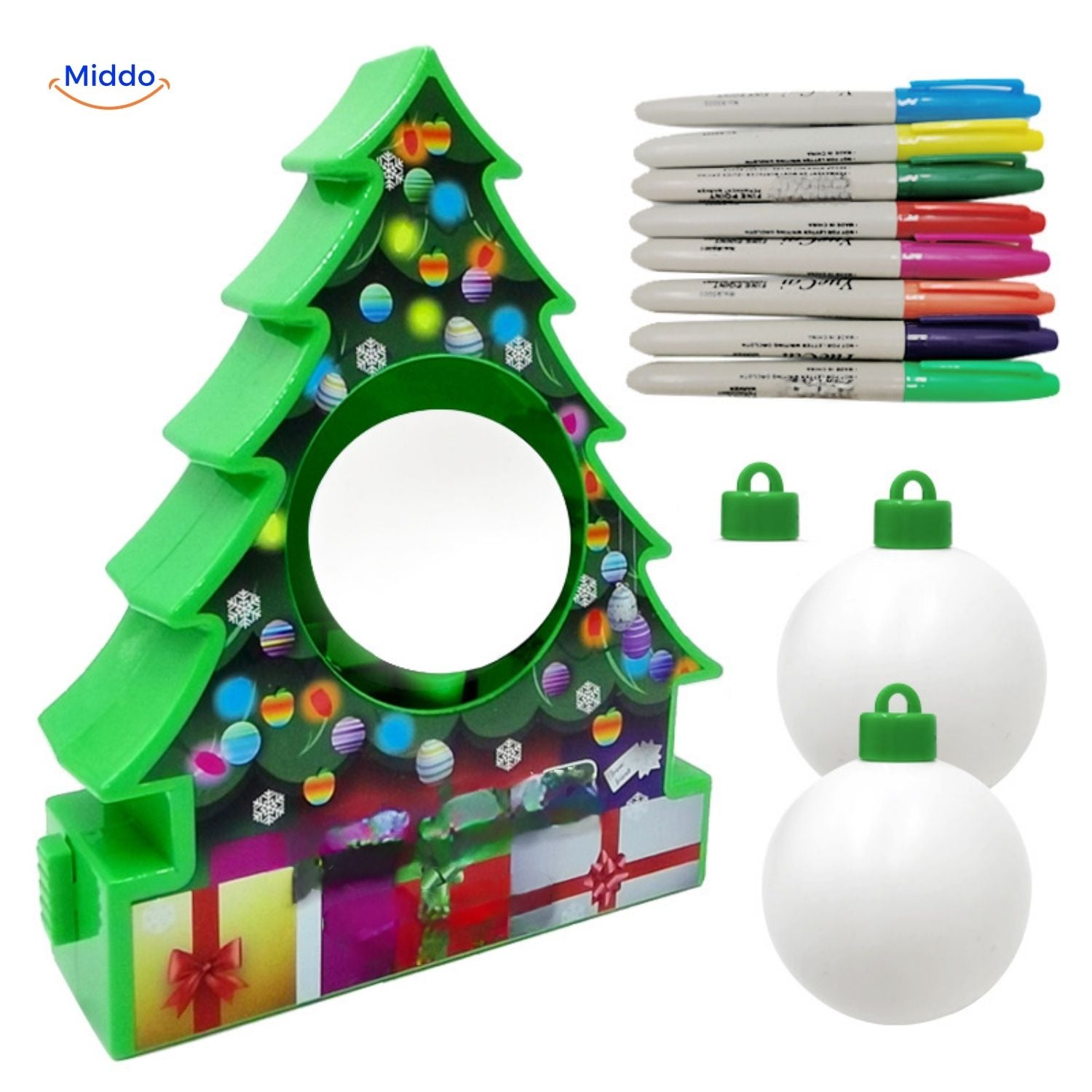 TreeMendous Handgemachte Weihnachtsornamente Set - Weihnachtsdekoration malen Middo