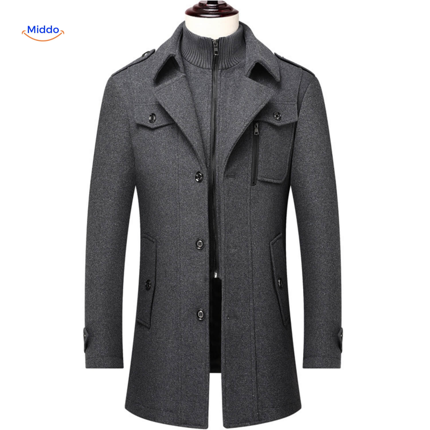 WoolGuard™ Peaky Blinders Winterjacke | Luxuriöser Doppelkragen-Trenchcoat für Herren – Warm & Stilvoll für den Winter