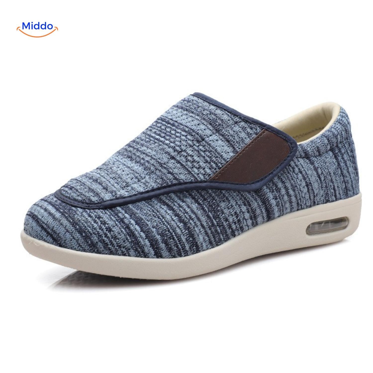 Trendstep graue gestreifte Schuhe mit Mesh-Obermaterial middo.nl
