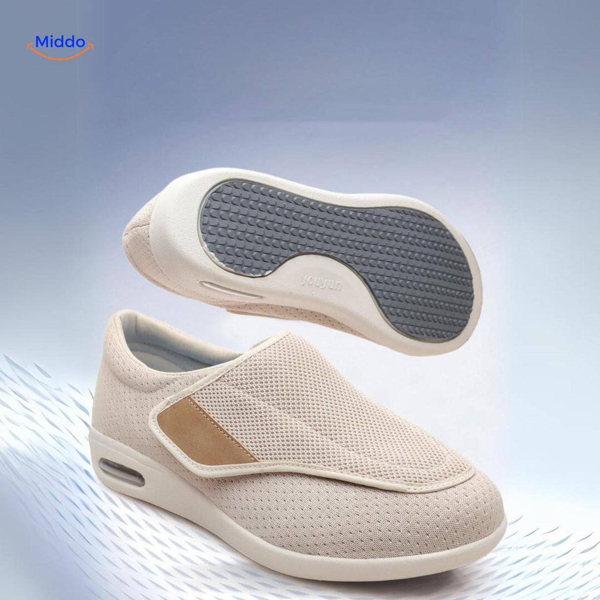 Trendstep Schuhe Creme mit hellbraunen Akzenten