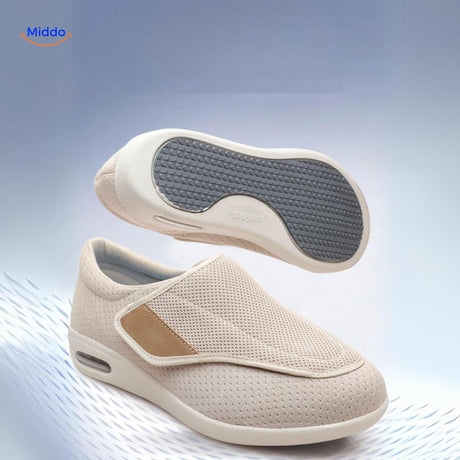 Trendstep Schuhe Creme mit hellbraunen Akzenten