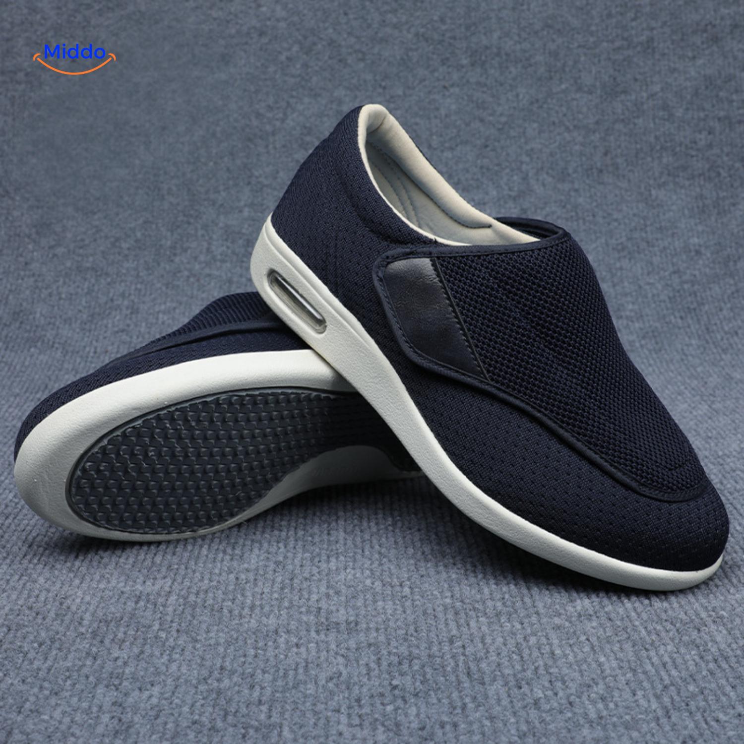Trendstep Schuhe dunkelblau mit Klettverschluss und Luftkissen middo.nl
