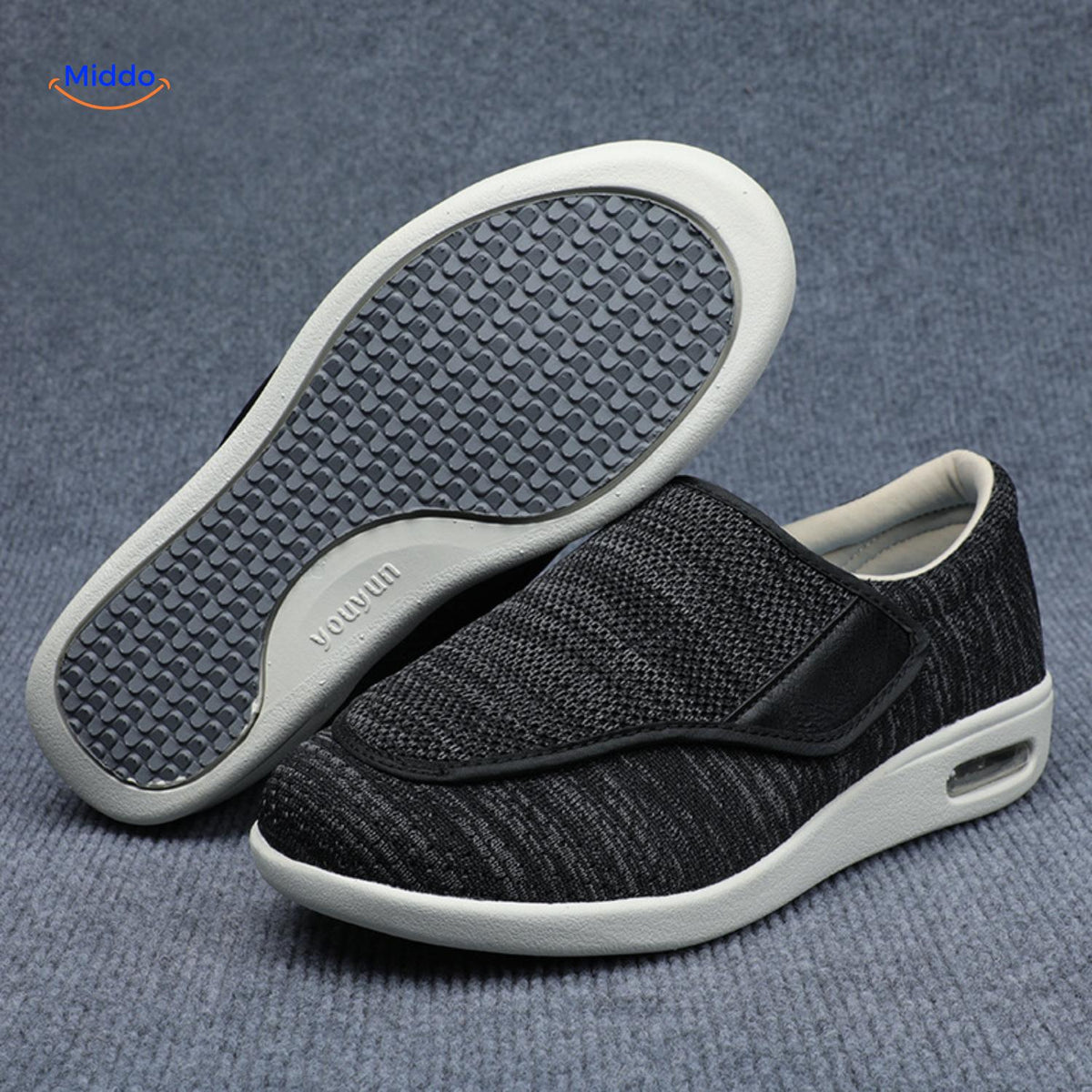 Trendstep Schuhe schwarz mit grauen Akzenten und Luftpolster