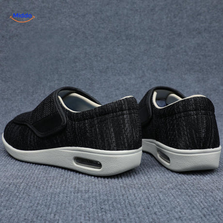 Trendstep Schuhe Schwarz mit Klettverschluss Rückansicht