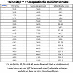 Größentabelle für Trendstep Schuhe