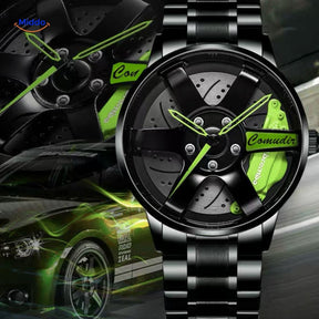 TurboGear Automatische Uhr mit grünen Details und Stahlband