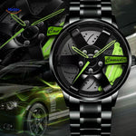 TurboGear Automatische Uhr mit grünen Details und Stahlband www.middo.nl