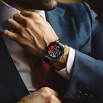 TurboGear Automatische Uhr mit sportlichen roten Details und einzigartigem Felgenlook www.middo.de