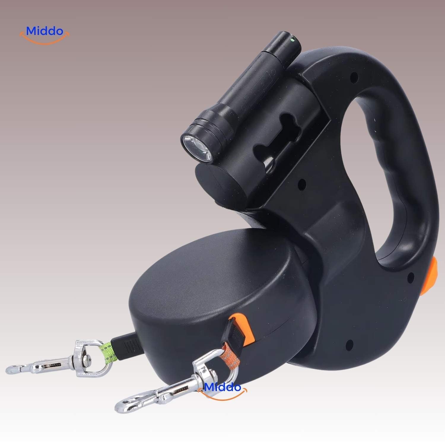 Twintails Easywalk doppelseitige Hundeleine mit Taschenlampe für sichere Nachtwanderungen