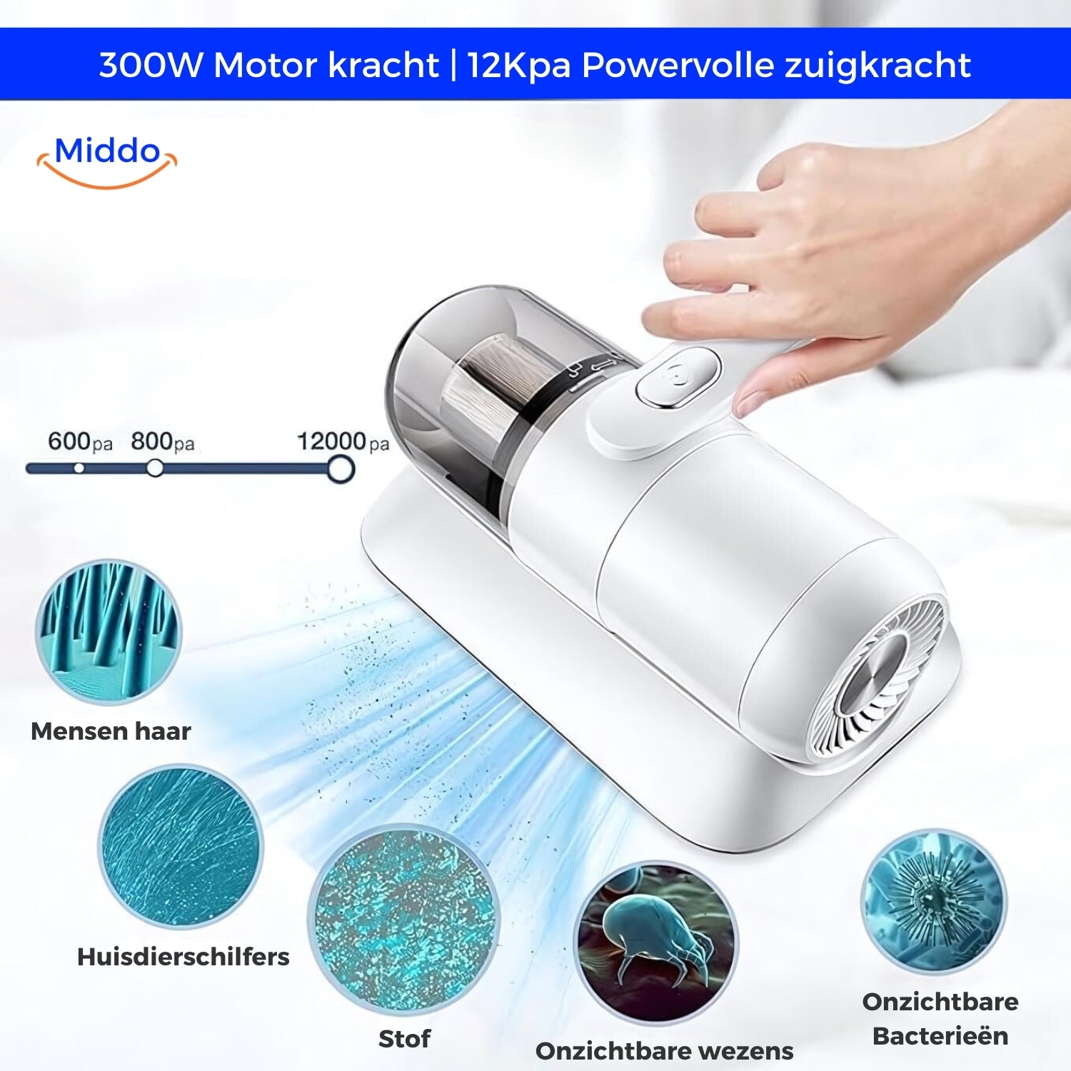 Kraftvoller Matratzenstaubsauger für das ganze Haus, ideal für Sofa und Matratze