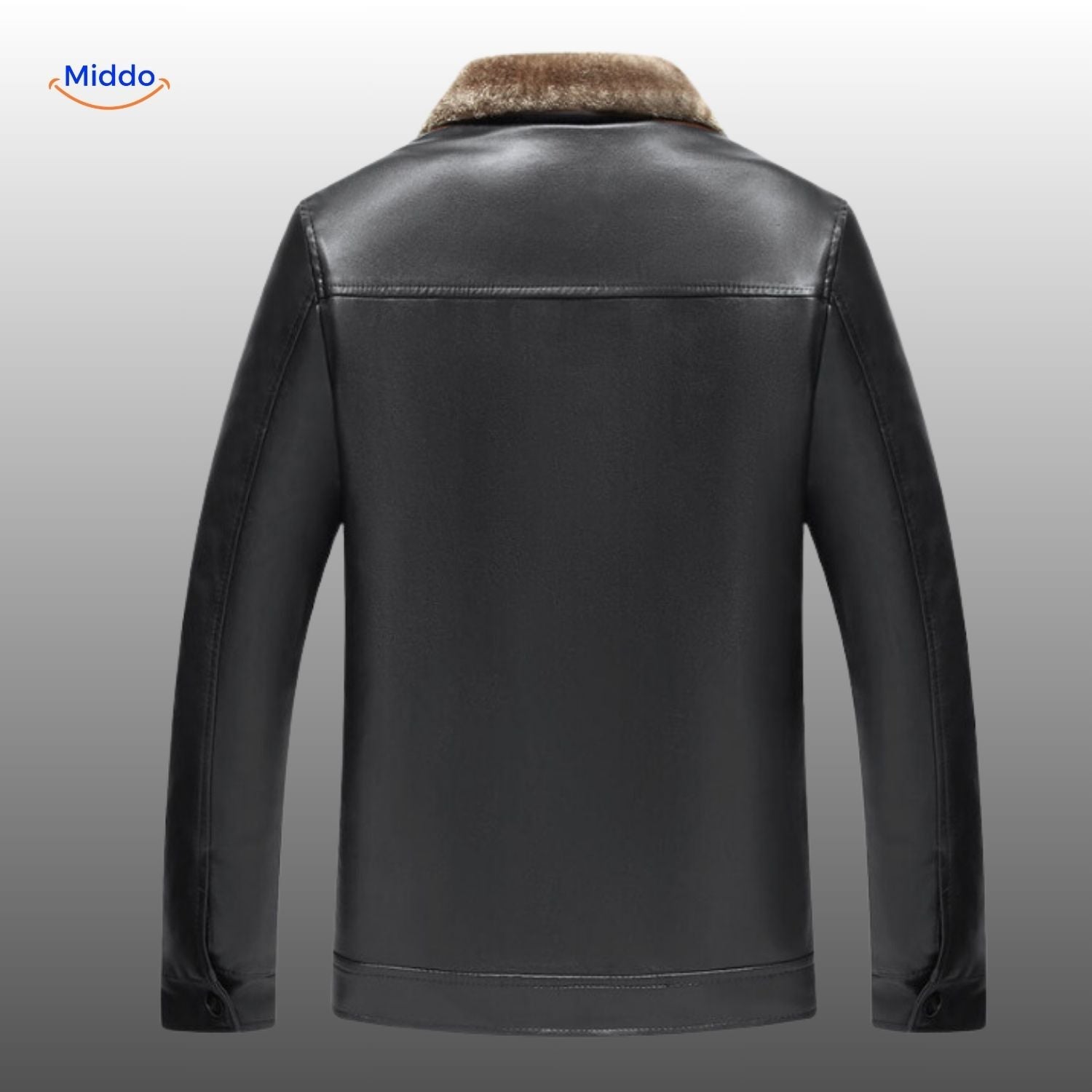 UrbanClass Lederjacke Rückseite schwarz Modell www.middo.nl