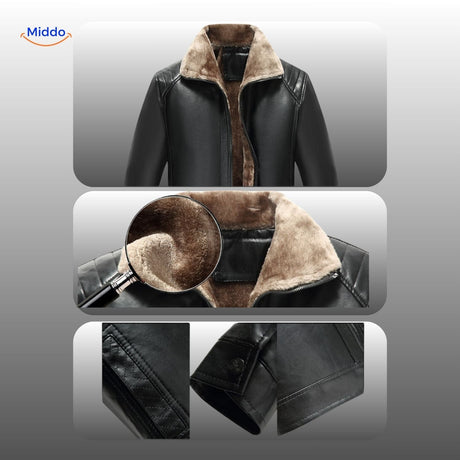 UrbanClass Lederjacke Details mit Pelzkragen und Lederdesign www.middo.de