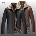 UrbanClass Lederjacke Set aus brauner und schwarzer Jacke mit Pelzfutter www.middo.de
