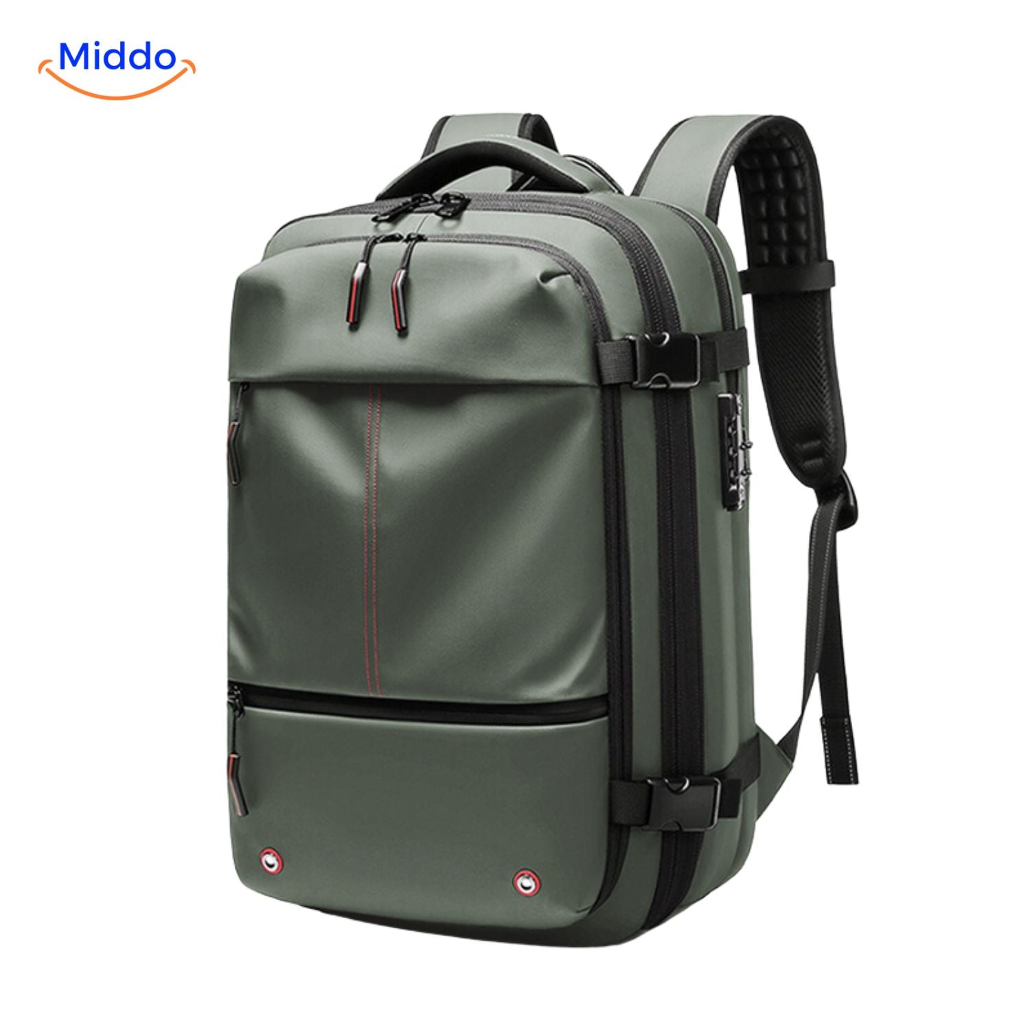 VacuPro Pack militärgrüner moderner Reise-Rucksack middo.nl