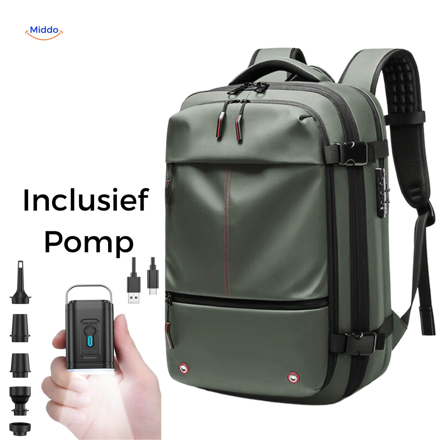 VacuPro Reisetasche inklusive Pumpe grün