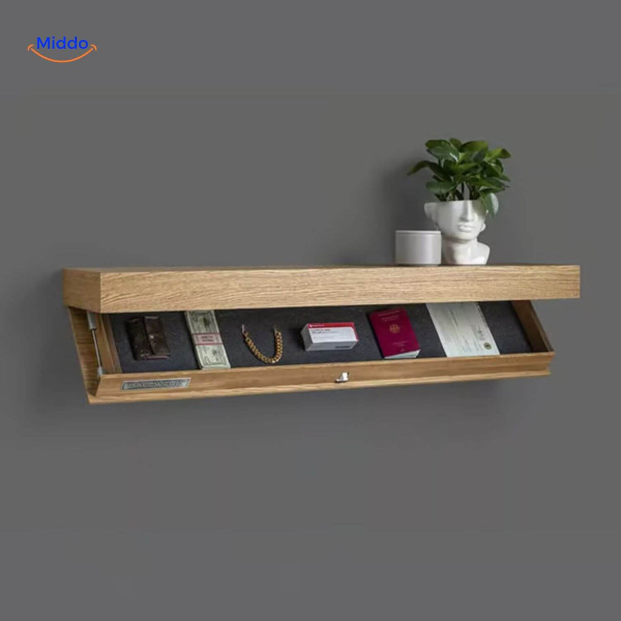 Vinaluxe Regal aus Holz mit Stauraum für Schmuck und Pässe www.middo.de