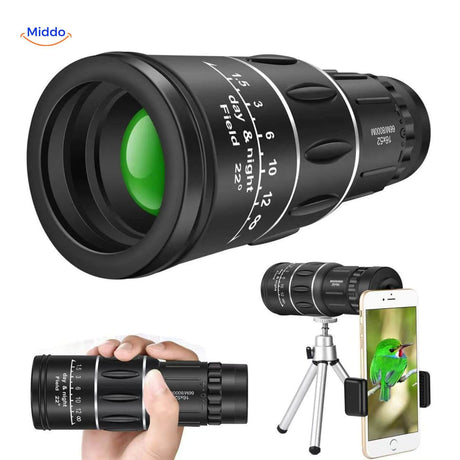 VisioZoom Scope Monokular grünes Objektiv optische Zoom www.middo.de