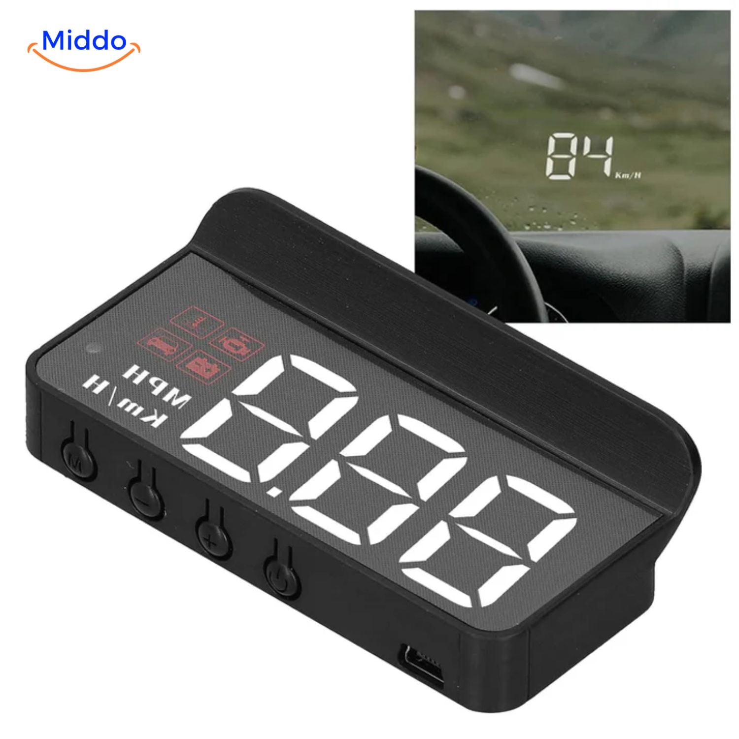 Visiopro M3 HUD Auto Geschwindigkeitsanzeige mit Installationsset middo.nl