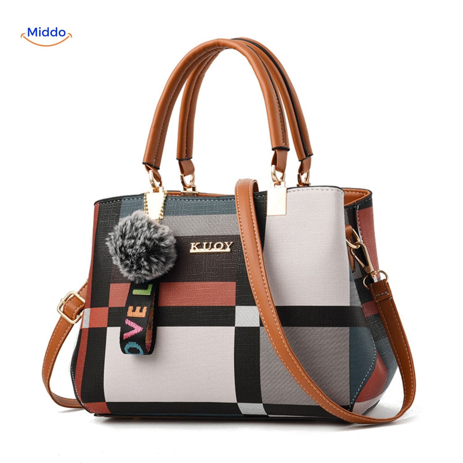 VivaLuxe Tote schick mit Pompon und mehr Kontrastfarben www.middo.de