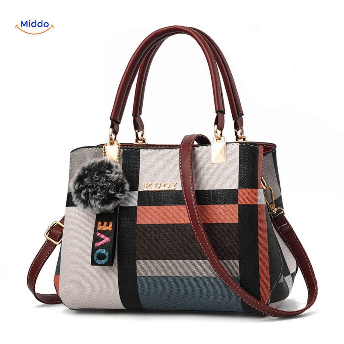 VivaLuxe Tote klassisches Design mit einem verwendeten Fell-Farbschema www.middo.de