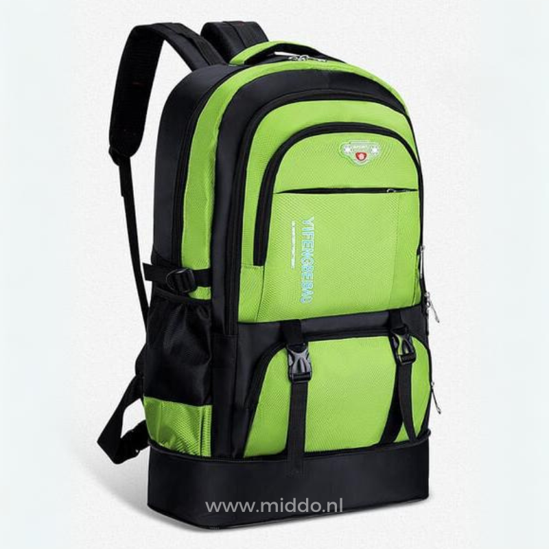 Grüner VoyagePro Adventure Rucksack mit mehreren Fächern