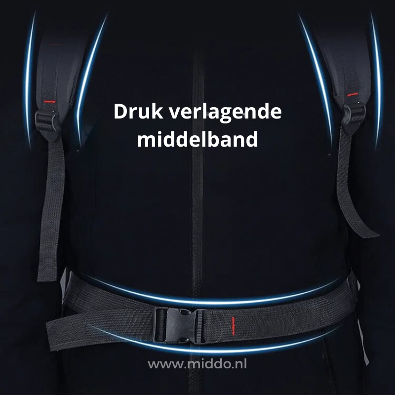 Druckentlastende Mittelband des VoyagePro Adventure Rucksacks.