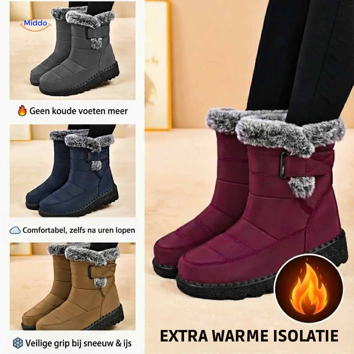 SnowBoots Winter Boots - warm gefüttert, rutschfest & wasserabweisend – Ansicht 4