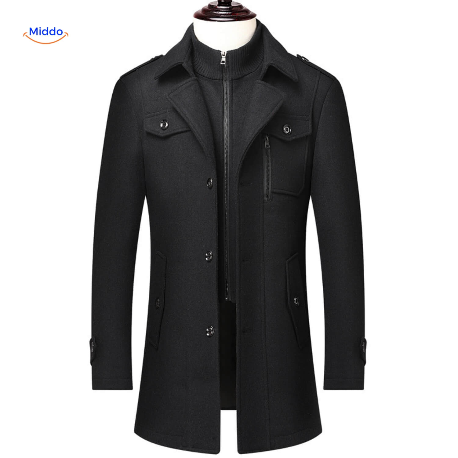 WoolGuard™ Peaky Blinders Winterjacke | Luxuriöser Doppelkragen-Trenchcoat für Herren – Warm & Stilvoll für den Winter