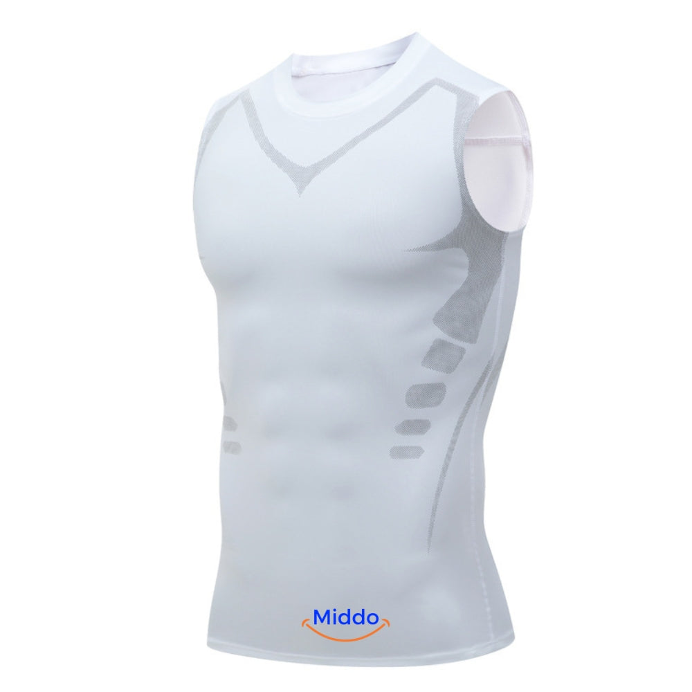 Weißes VitaBoost PowerVest Kompressionsshirt