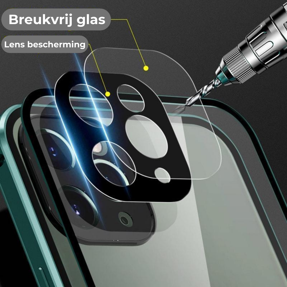 WonderCase iPhone Hülle mit bruchsicherem Glas und Linsenschutz