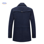 WoolGuard Doppelte Kragen Rückseite Dunkelblaue Jacke